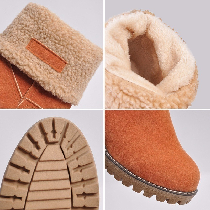 Women's Cozy Foldable Suede Winter Ankle Boots – Stylish All-Season Comfort