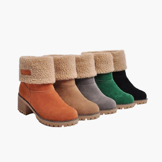 Women's Cozy Foldable Suede Winter Ankle Boots – Stylish All-Season Comfort