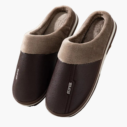 Men's Quilted Slip-On House Slippers with Thick Sole for Comfort and Warmth