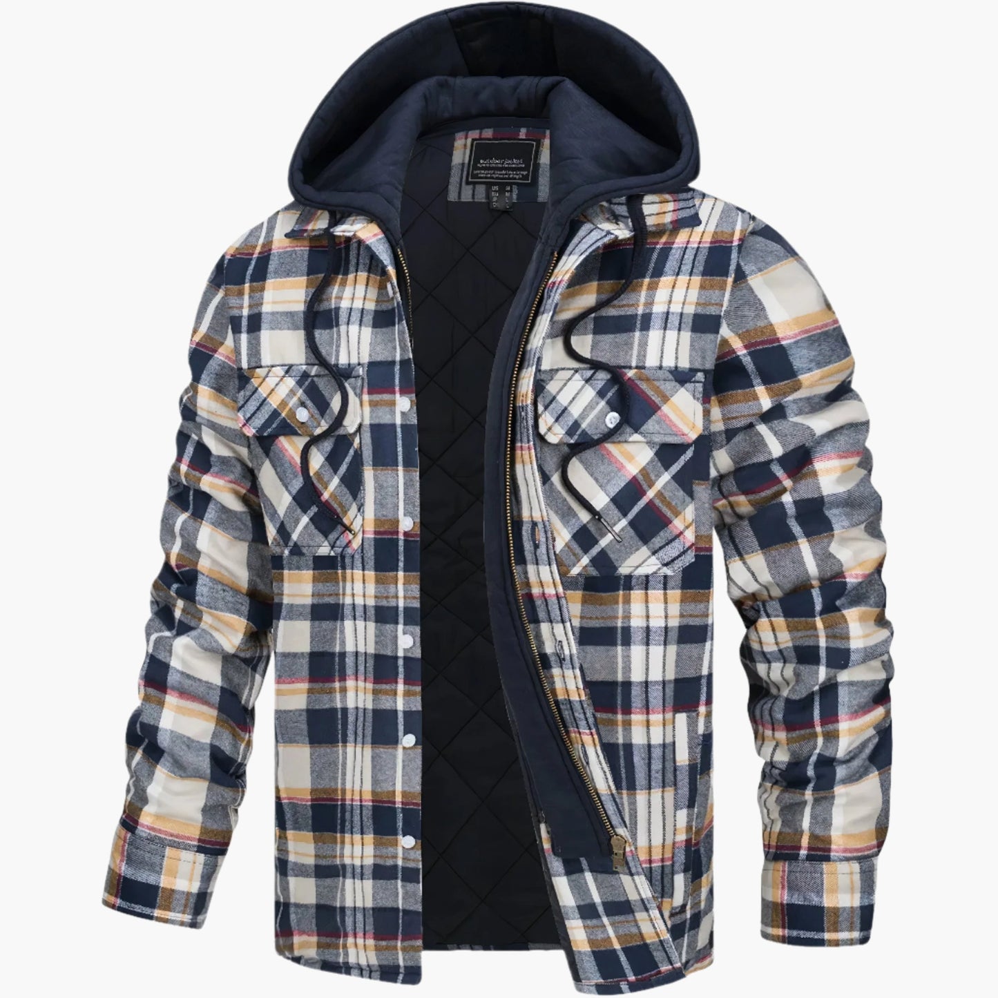 Men's Hooded Plaid Winter Shirt Jacket – Trendy Urban Flannel Coat for Fall and Winter