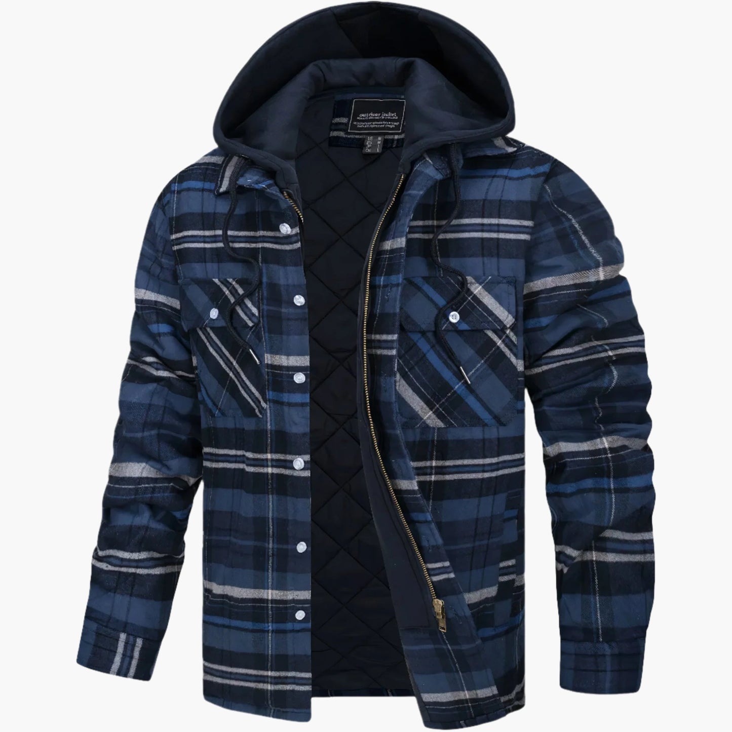 Men's Hooded Plaid Winter Shirt Jacket – Trendy Urban Flannel Coat for Fall and Winter