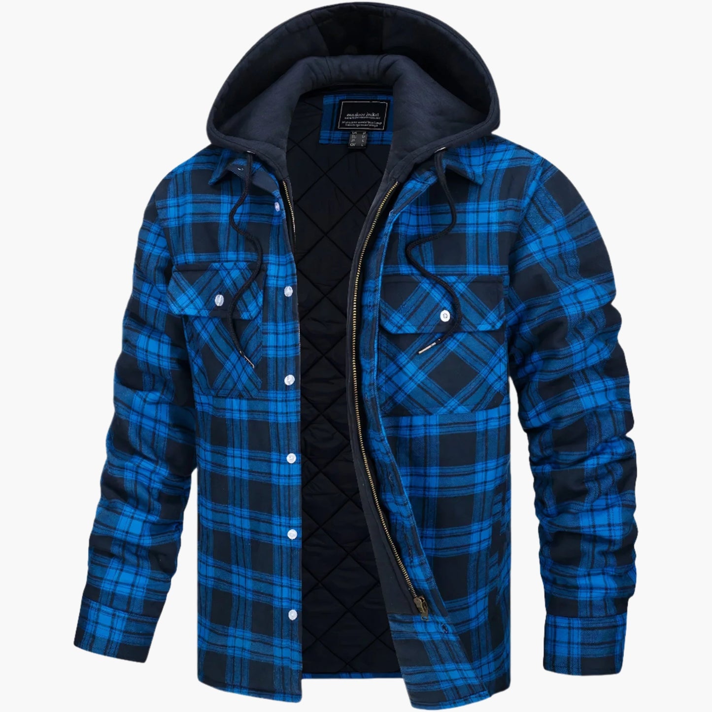 Men's Hooded Plaid Winter Shirt Jacket – Trendy Urban Flannel Coat for Fall and Winter
