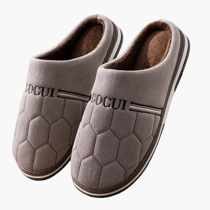 Men's Quilted Slip-On House Slippers with Thick Sole for Comfort and Warmth