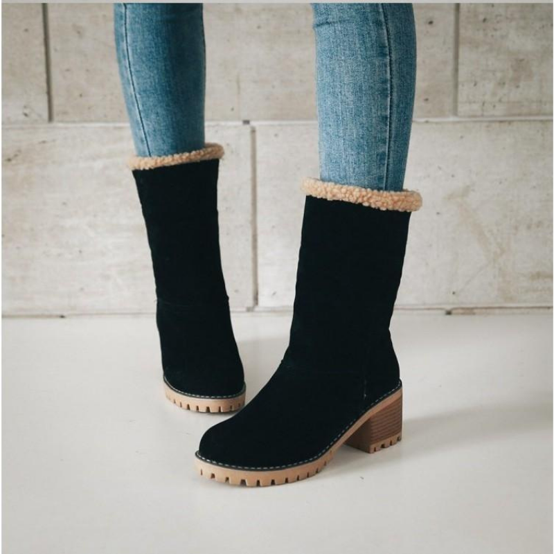 Women's Cozy Foldable Suede Winter Ankle Boots – Stylish All-Season Comfort