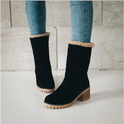 Women's Cozy Foldable Suede Winter Ankle Boots – Stylish All-Season Comfort