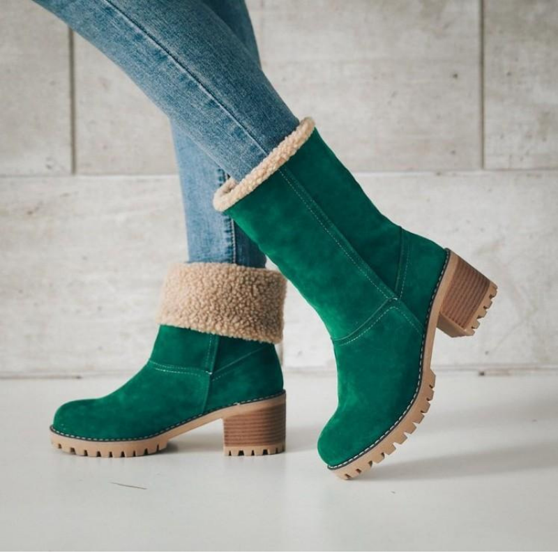 Women's Cozy Foldable Suede Winter Ankle Boots – Stylish All-Season Comfort