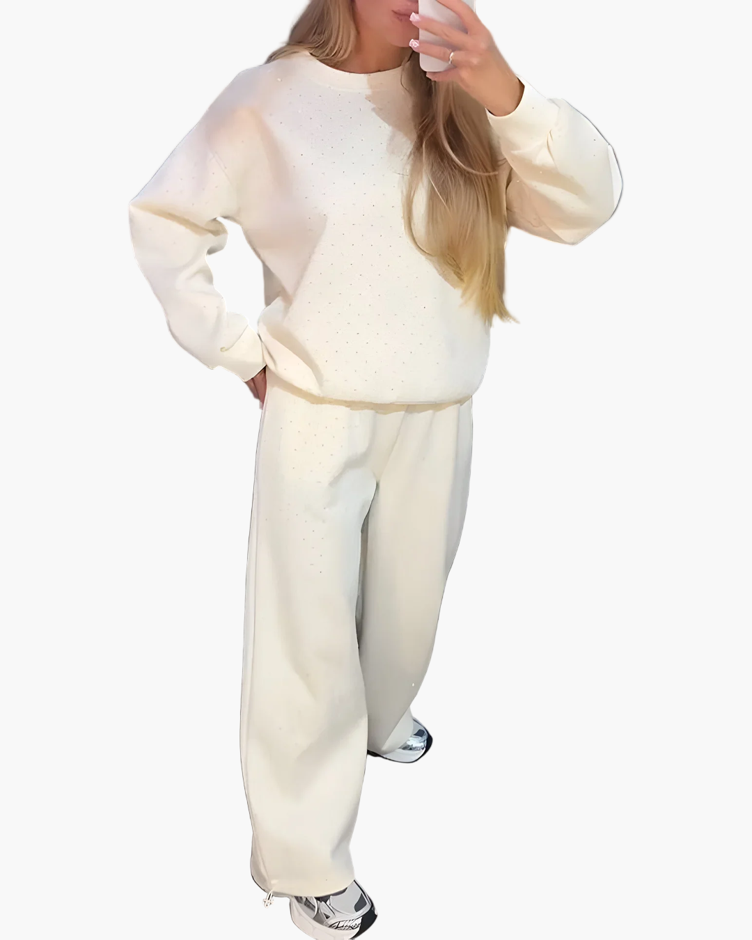 Women's Relaxed Fit Diamond Lounge Set – Chic Casual Statement Outfit