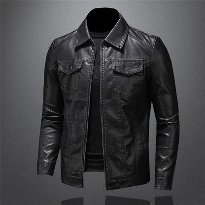 Men's Classic Faux Leather Jacket – Timeless Style for Casual and Formal Wear