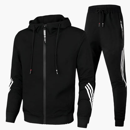 Men's Athletic Tracksuit Set – Sporty Hooded Jacket and Jogger Pants for Training and Leisure