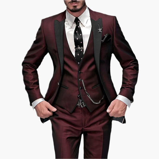 Men's 3-Piece Formal Business Suit Set – Classic Slim Fit, Modern Elegance, Versatile for Weddings & Office